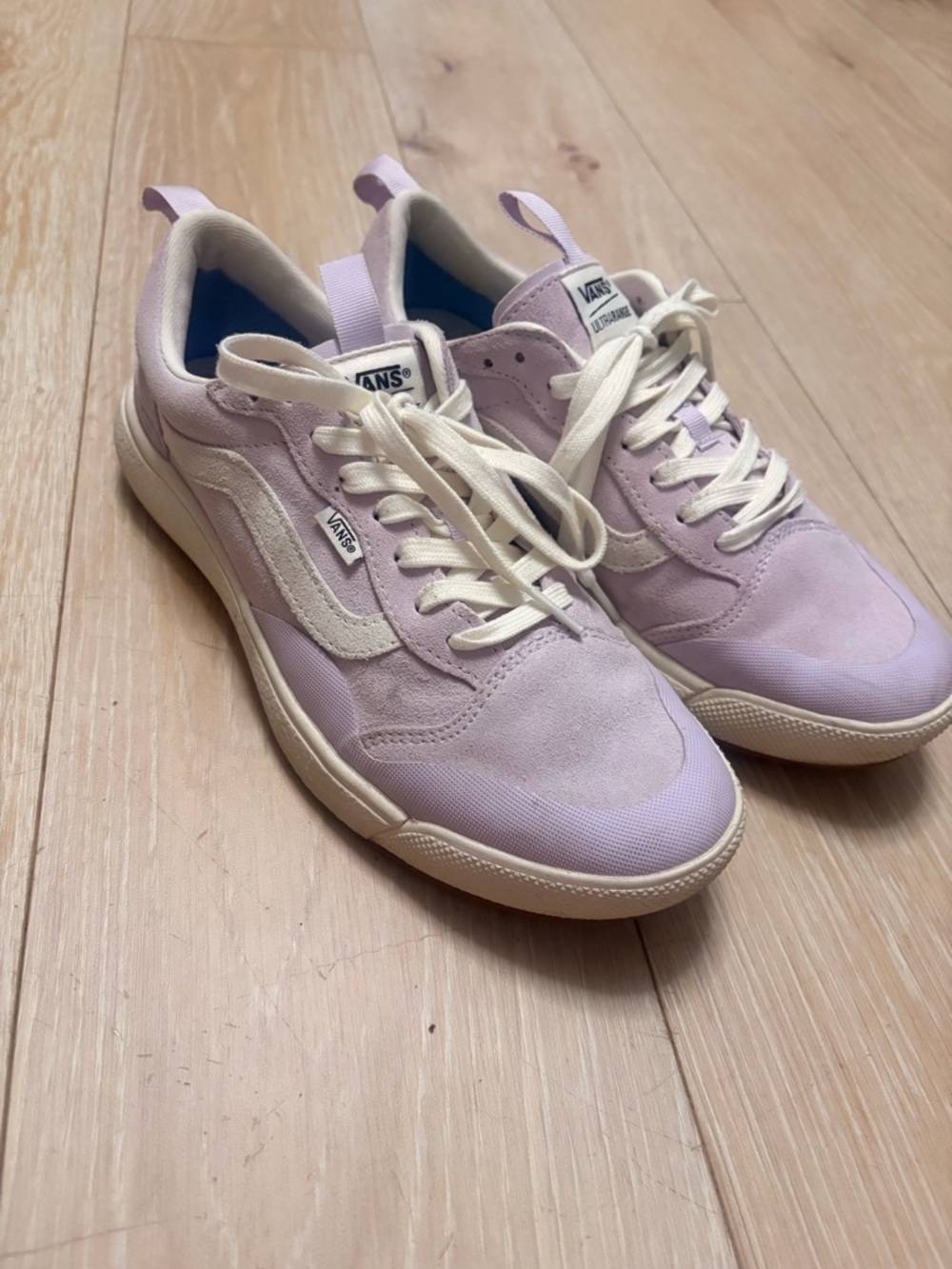 Vans Lavender and Cream Low-Top Sneakers